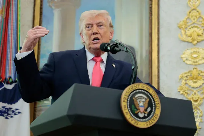 ประธานาธิบดีโดนัลด์ ทรัมป์ ที่ทำเนียบขาวในวอชิงตันดีซี เมื่อวันอังคาร