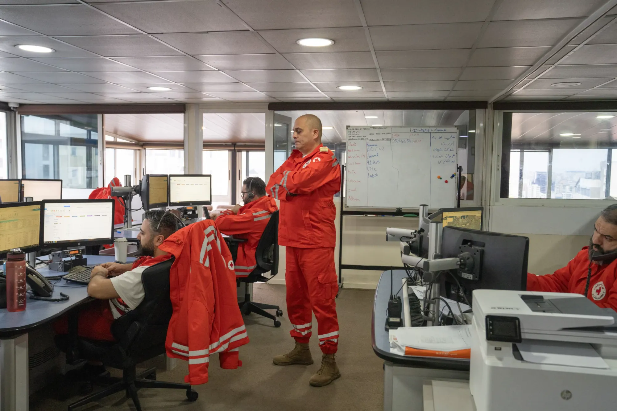 George Ghafary is the lead ambulance dispatcher for the Red Cross in southern Beirut.