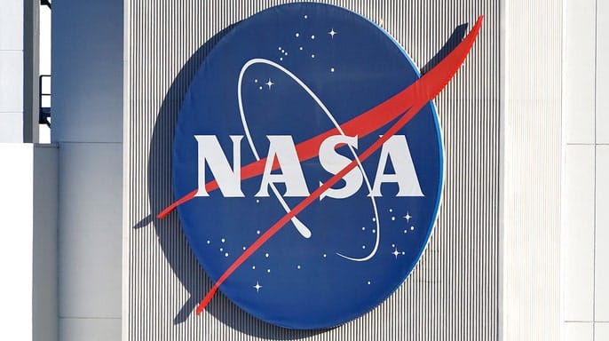 โลโก้ NASA ที่ห้องปฏิบัติการ Jet Propulsion Laboratory รัฐแคลิฟอร์เนีย