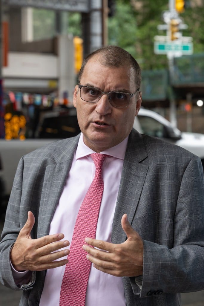 Frank Garcia speaks with the New York Post after his aborted press conference.