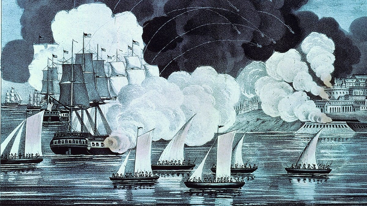 สิงหาคม 1804: ภาพเรือของกองทัพเรือสหรัฐฯ ระดมยิงเมืองตริโปลี ในปฏิบัติการต่อต้านโจรสลัดบาร์บารี