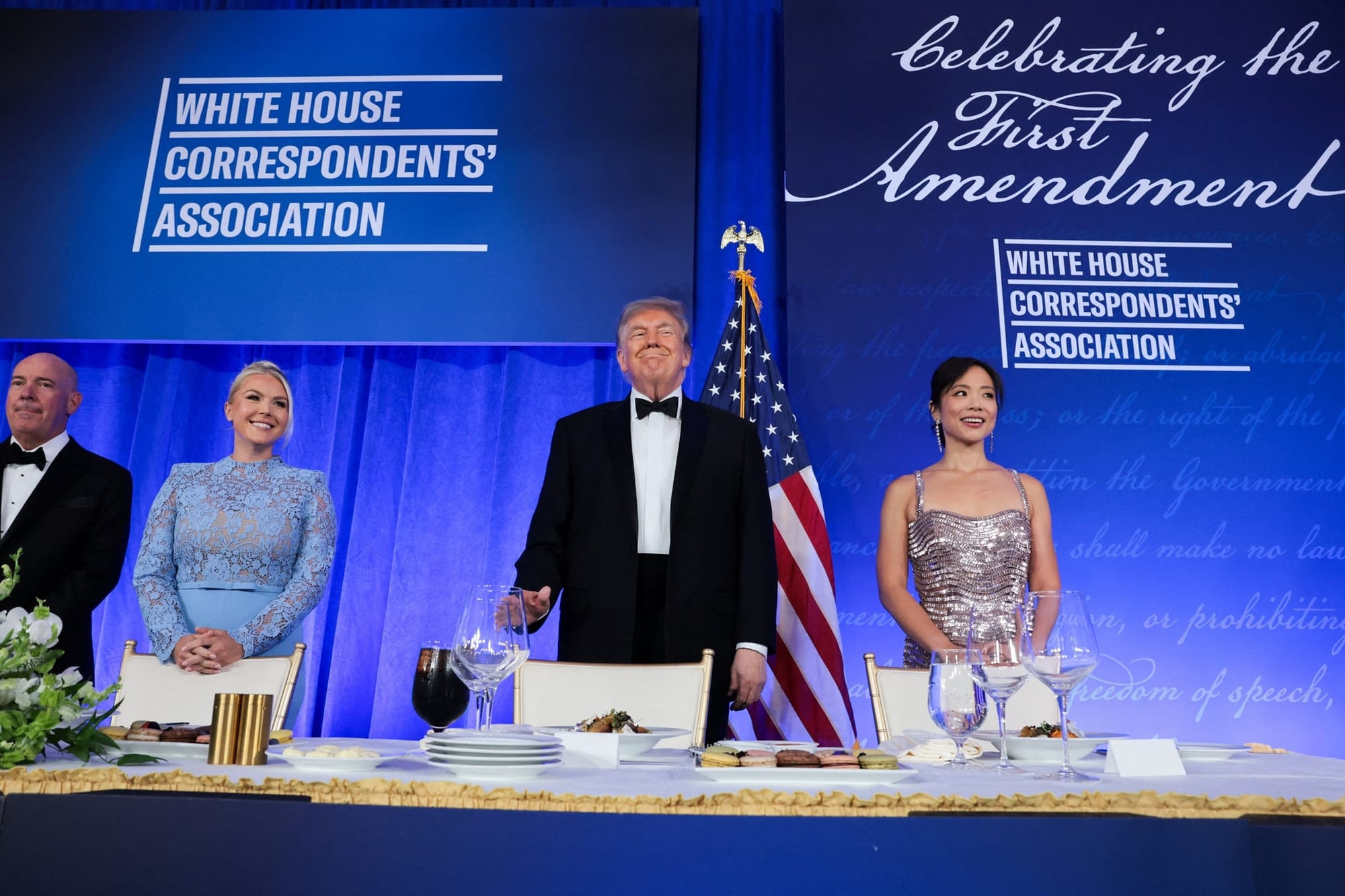 President Donald Trump attends the 2026 White House Correspondents' Association Dinner