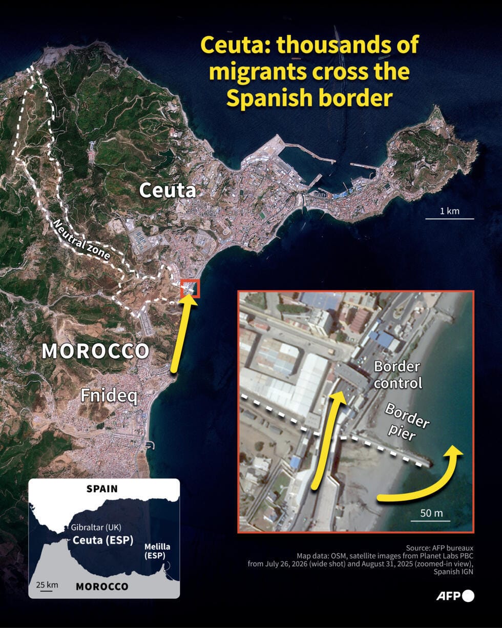 Ceuta: Thousands of migrants cross the Spanish border