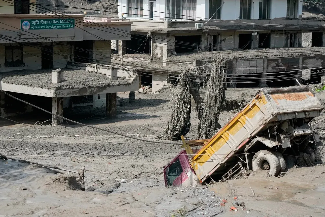 Aftermath of the flash flood in Rasuwa municipality, Nepal