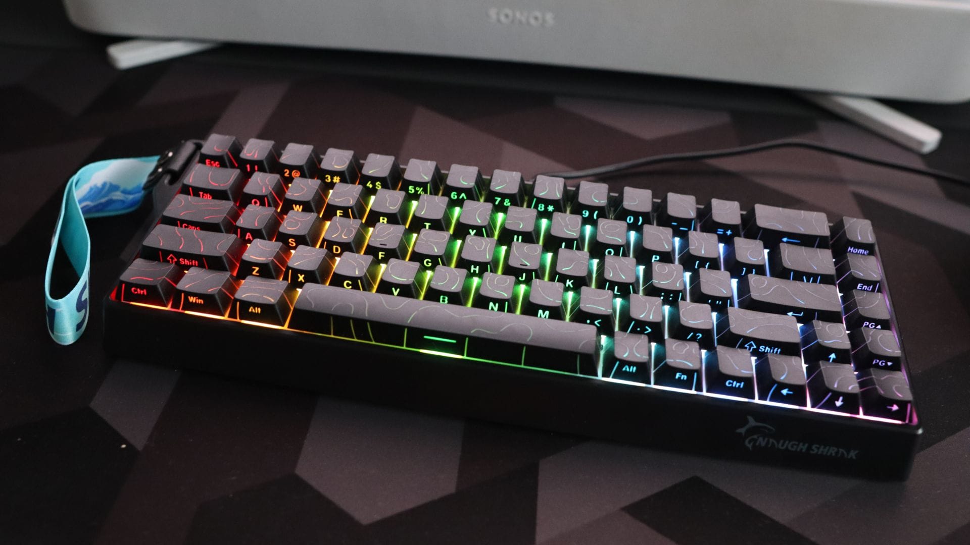 Gamakay x NaughShark NS68 gaming keyboard on a desk