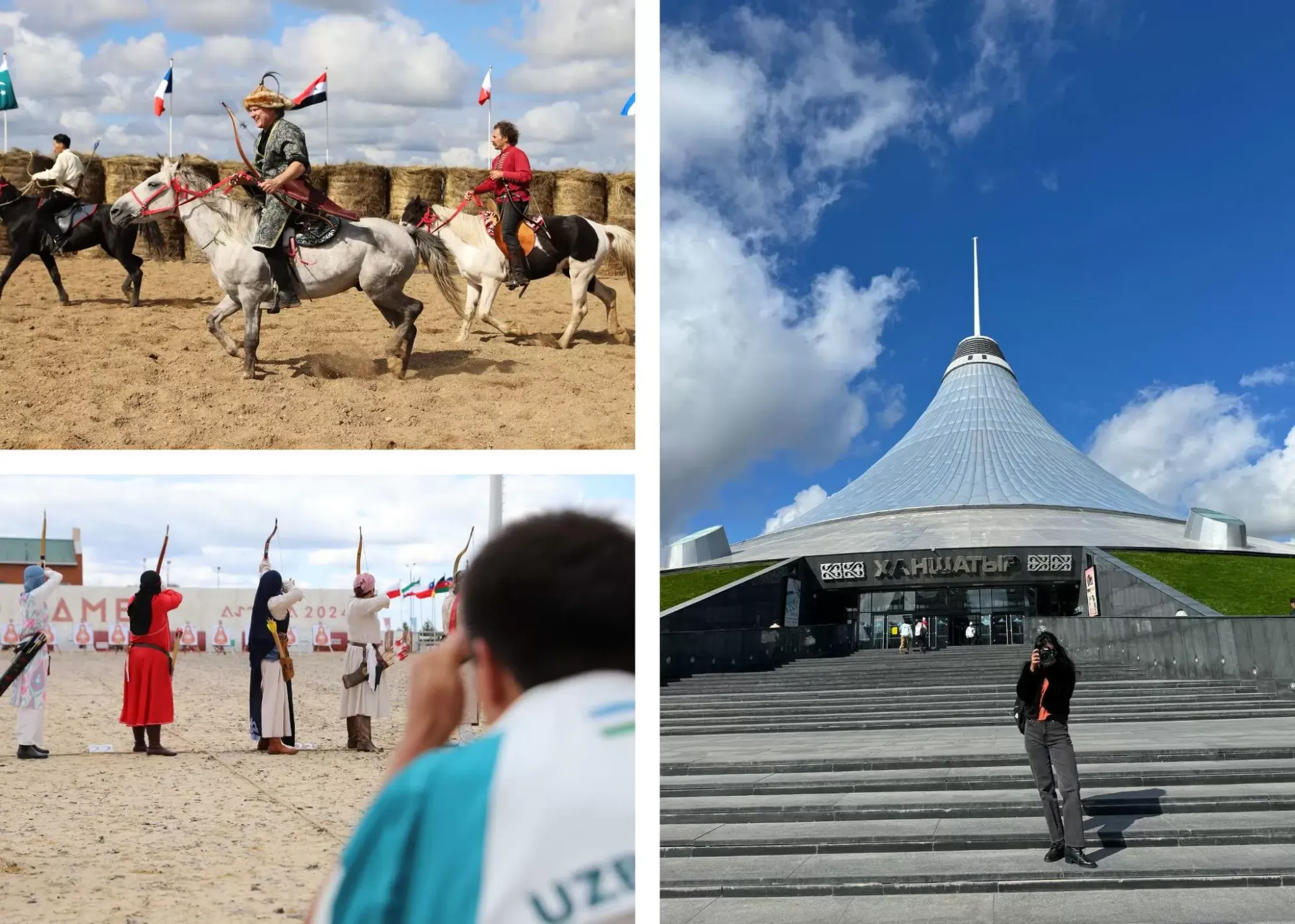 Horseback archery, the Khan Shatyr Entertainment Center, and archers