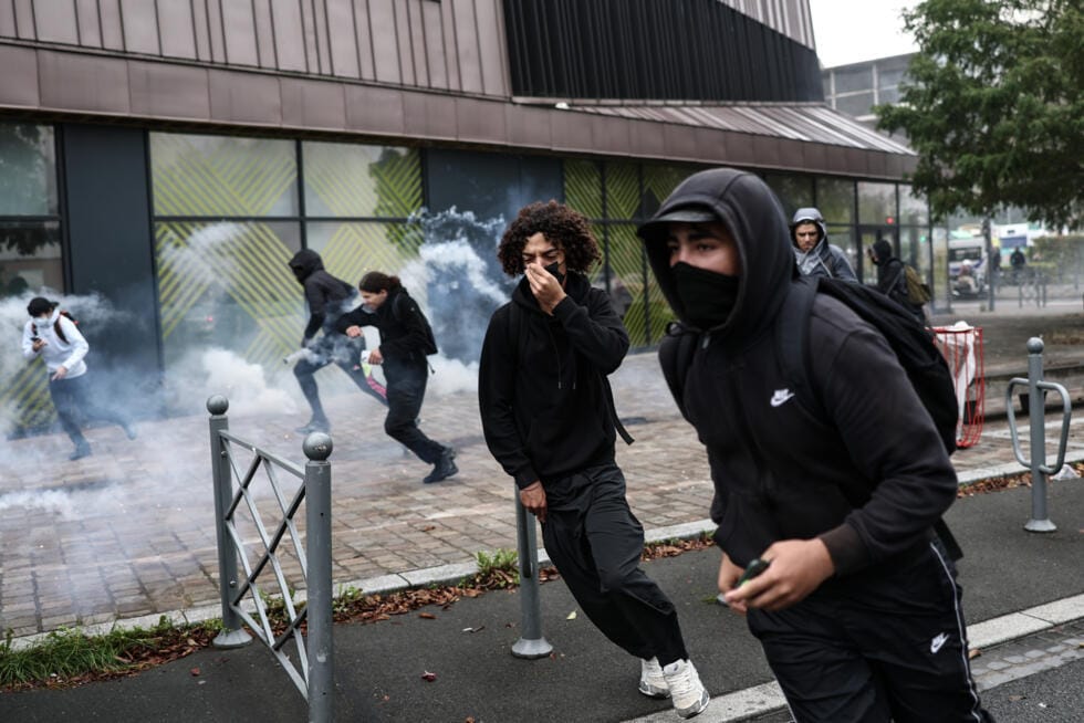 Police and students