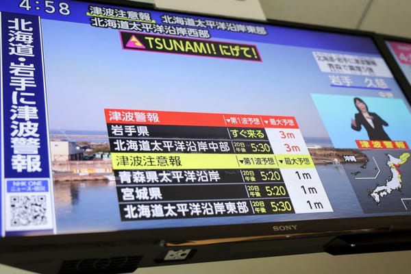 ญี่ปุ่นยกเลิกประกาศเตือนภัยสึนามิ หลังเกิดแผ่นดินไหวขนาด 7.7